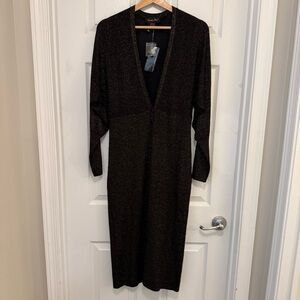 NWT Shape FX Metallic Maxi Sweater Dress